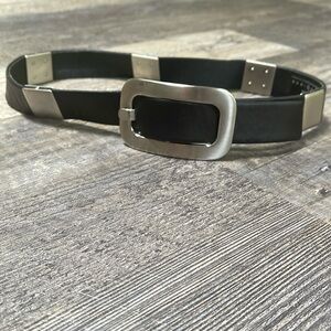 Vintage Suzy Roher natural waist belt black and silver